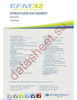 EFM32TG232F8-QFP64T datasheet  
