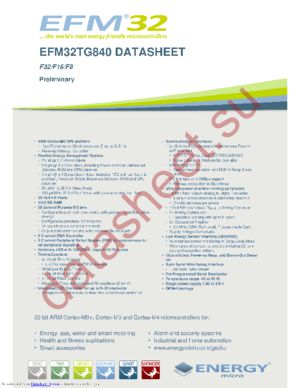 EFM32TG840F16-QFN64T datasheet  
