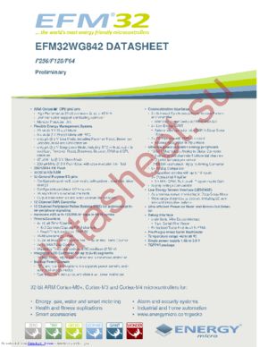 EFM32WG842F256-QFP64 datasheet  