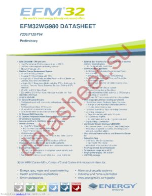 EFM32WG980F256-QFP100 datasheet  