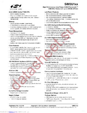 SIM3U167-B-GM datasheet  