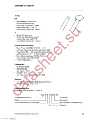 SIOV-S20K130 datasheet  