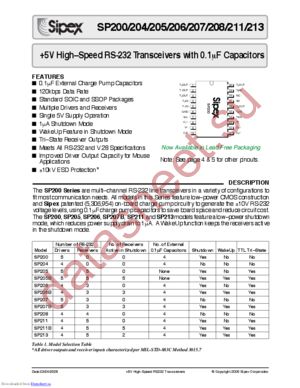 SP206CTL datasheet  