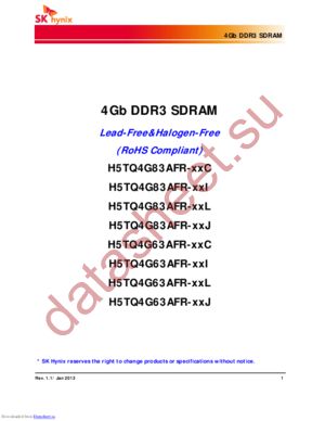 H5TQ4G63AFR-PBJ datasheet  