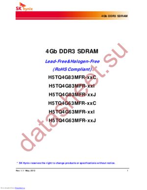 H5TQ4G63MFR-G7I datasheet  