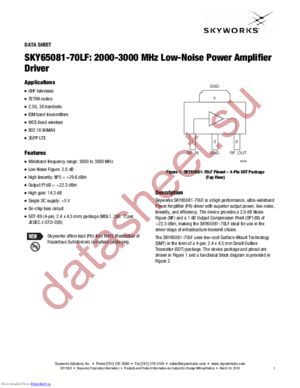 sky65081-70lf datasheet  