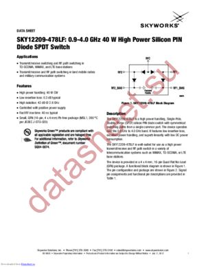 SKY12209-478LF datasheet  