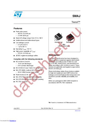 SMAJ10A/CA datasheet  