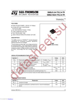 SMBJ50CA-TR datasheet  