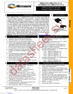 SMBJ15CAE3/TR13 datasheet  