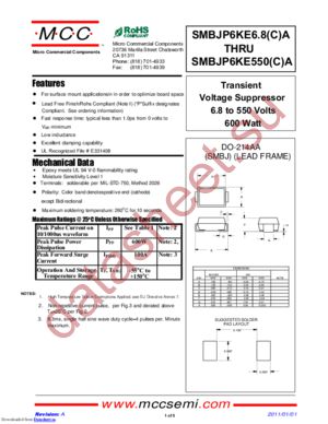 SMBJP6KE91CA datasheet  