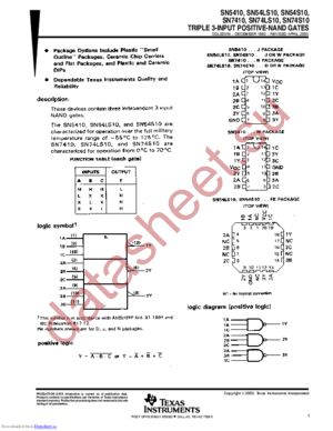 SN5410J datasheet  