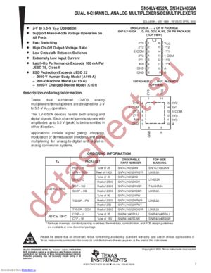 SN74LV4052ANS datasheet  