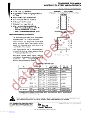 SN74LV4066APWTG4 datasheet  