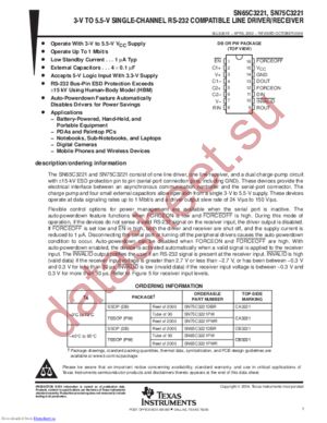 SN65C3221DBRE4 datasheet  