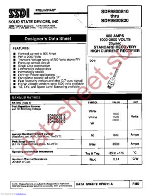 SDR9800S10 datasheet  