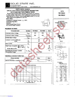 MJ10023 datasheet  