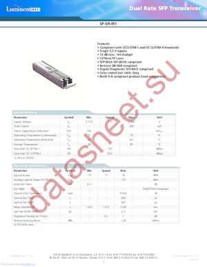 SP-DR-IR1-CNA datasheet  