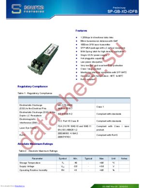 SP-GB-XD-IDFB datasheet  