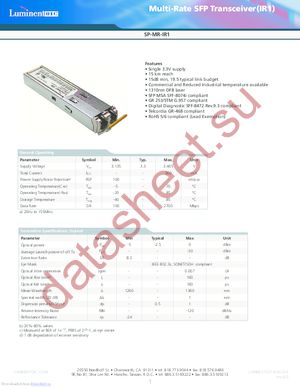 SP-MR-IR1-CDA datasheet  