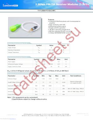 T-11-2500-P-3-SSC-APC datasheet  