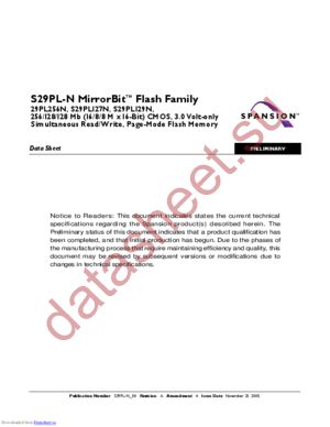 S29PL129N65FFIW00 datasheet  