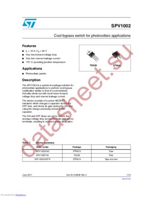 SPV1002D40TR datasheet  