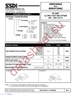 SDR936MDB datasheet  