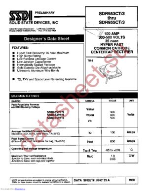 SDR953CT-3 datasheet  