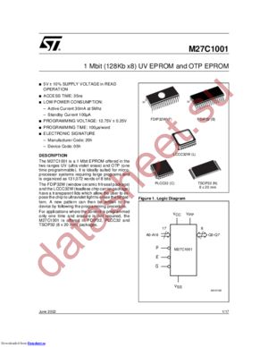 M27C100170F1 datasheet  