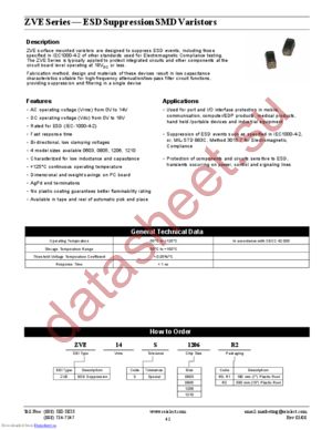 ZVE14S0603 datasheet  