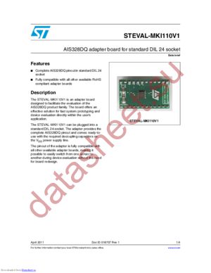 STEVAL-MKI110V1 datasheet  