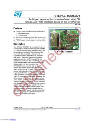 STEVAL-TCS003V1 datasheet  