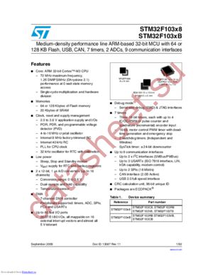 STM32F103RBT7TR datasheet  