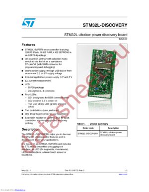 STM32L-DISCOVERY datasheet  