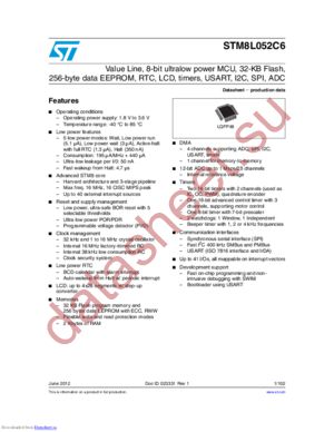 STM8L052C6T6 datasheet  