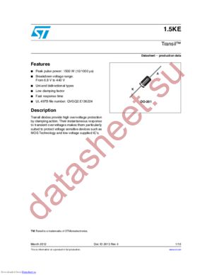 1.5KE15A-RL datasheet  