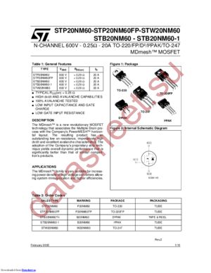 STP20NM60-STP20NM60FP-STW20NM6 datasheet  