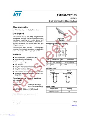 EMIF01-TV01F3 datasheet  