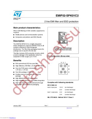 EMIF02-SPK01C2 datasheet  