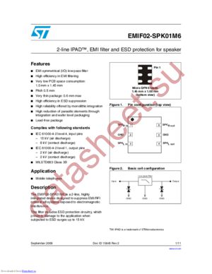 EMIF02-SPK01M6 datasheet  