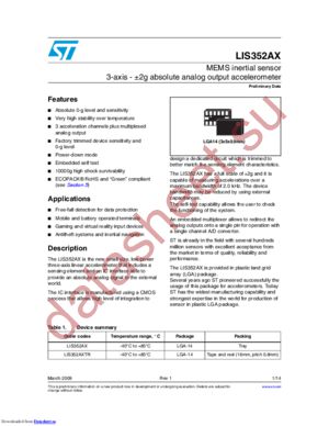 LIS352AXTR datasheet  