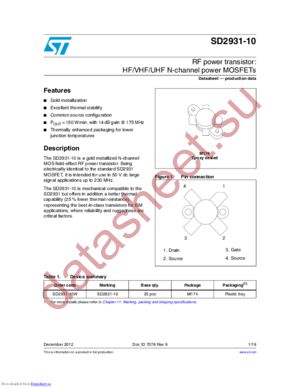 SD2941-10RW datasheet  