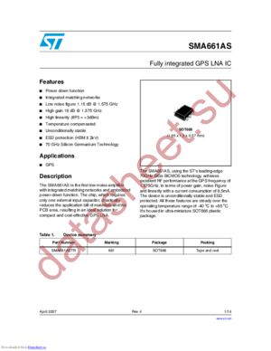 SMA661AS datasheet  