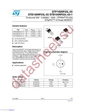 STP100NF03L-03T4 datasheet  
