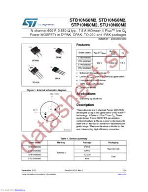 STP10N60M2 datasheet  
