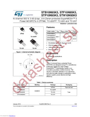 STP10N95K5 datasheet  