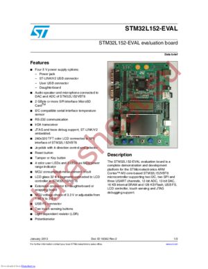 STM32L152-EVAL datasheet  