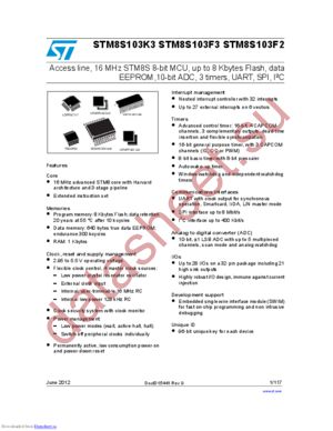 STM8S103F3P6TR datasheet  