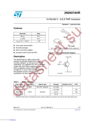 2N2907AHR datasheet  